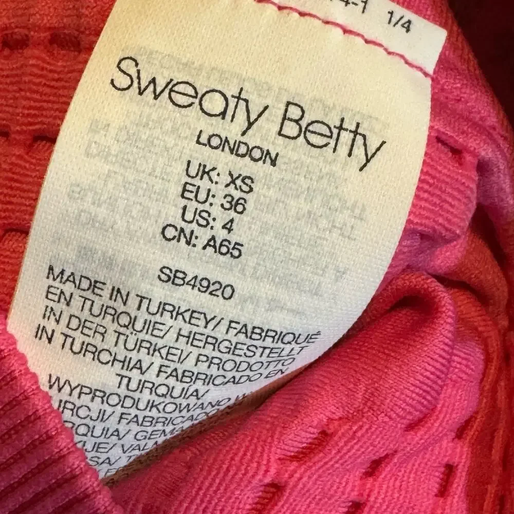 Sweaty Betty Seamless Stamina Medium Support Sports Bra Pink Size XS NWT